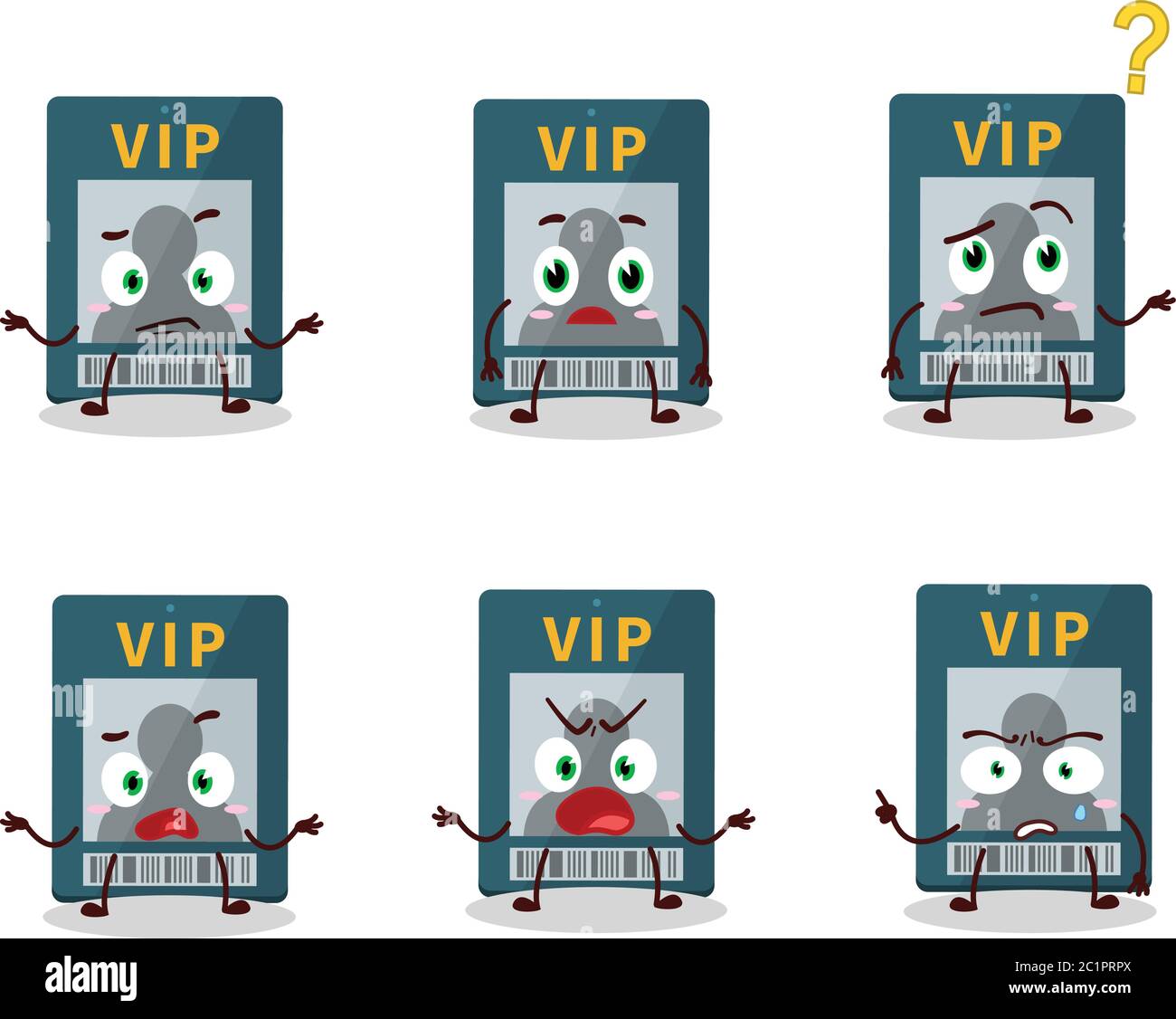 Cartoon character of vip card with what expression Stock Vector