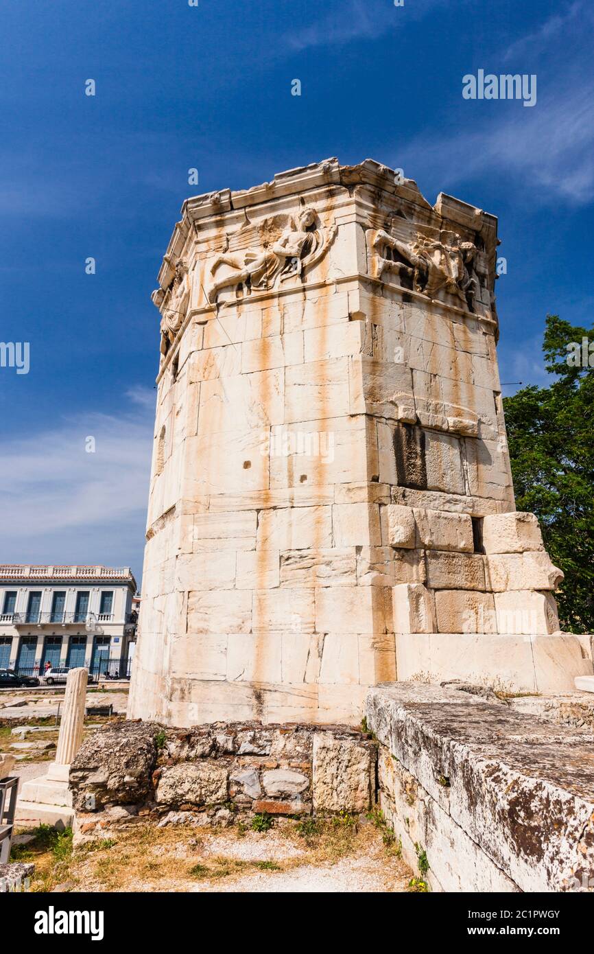 Tower of the Winds, Wind's Tower,Roman agora, Athens,Greece,Europe Stock Photo