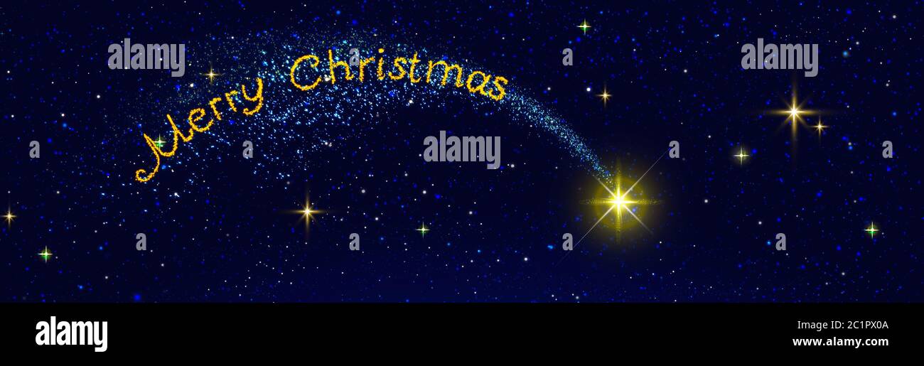 Christmas Star and blue abstract sky.Christmas background Stock Photo ...