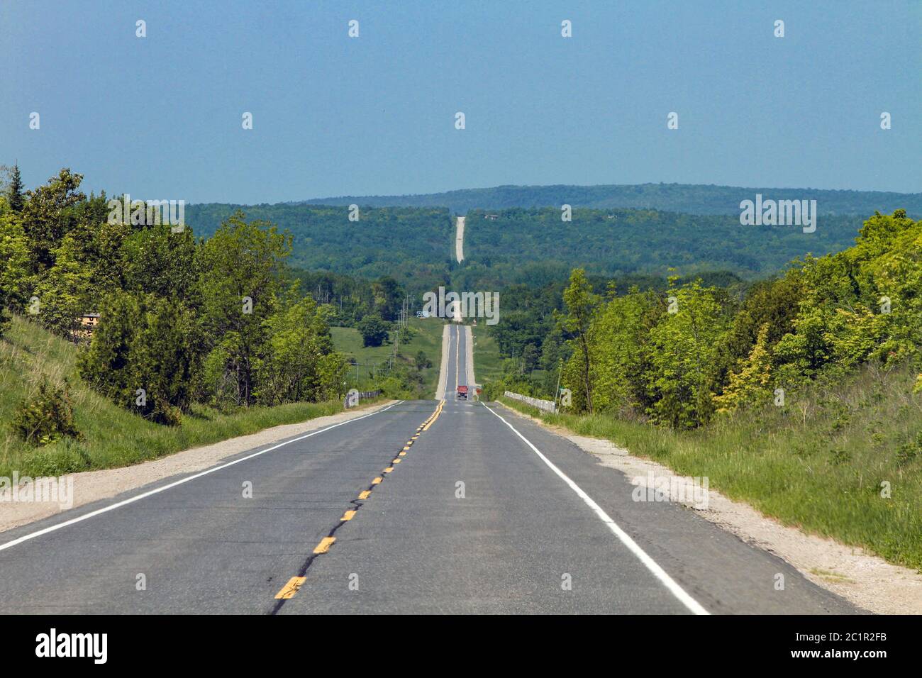 Highway somewhere in rural Canada Stock Photo