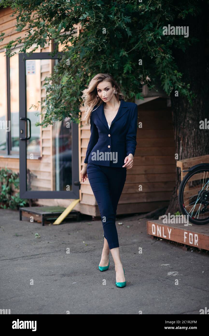 Blonde woman in business suit hi-res stock photography and images - Alamy