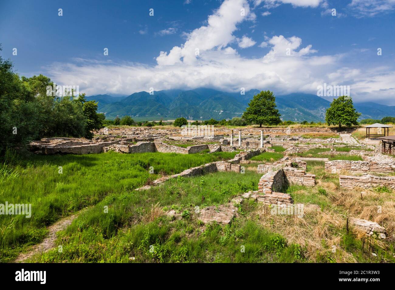 Archaeological Site of Dion, sanctuaries of Hellenistic and Roman periods,Dion, Central Macedonia,Greece,Europe Stock Photo