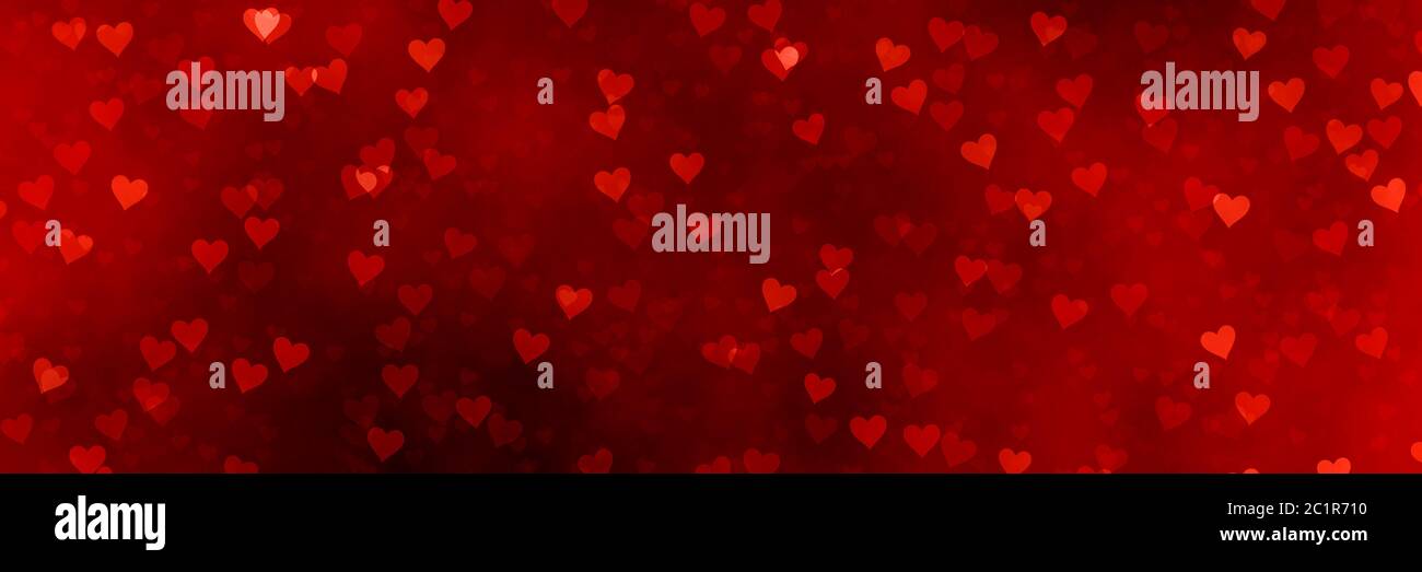 Valentine's Day hearts red background banner Stock Photo - Alamy