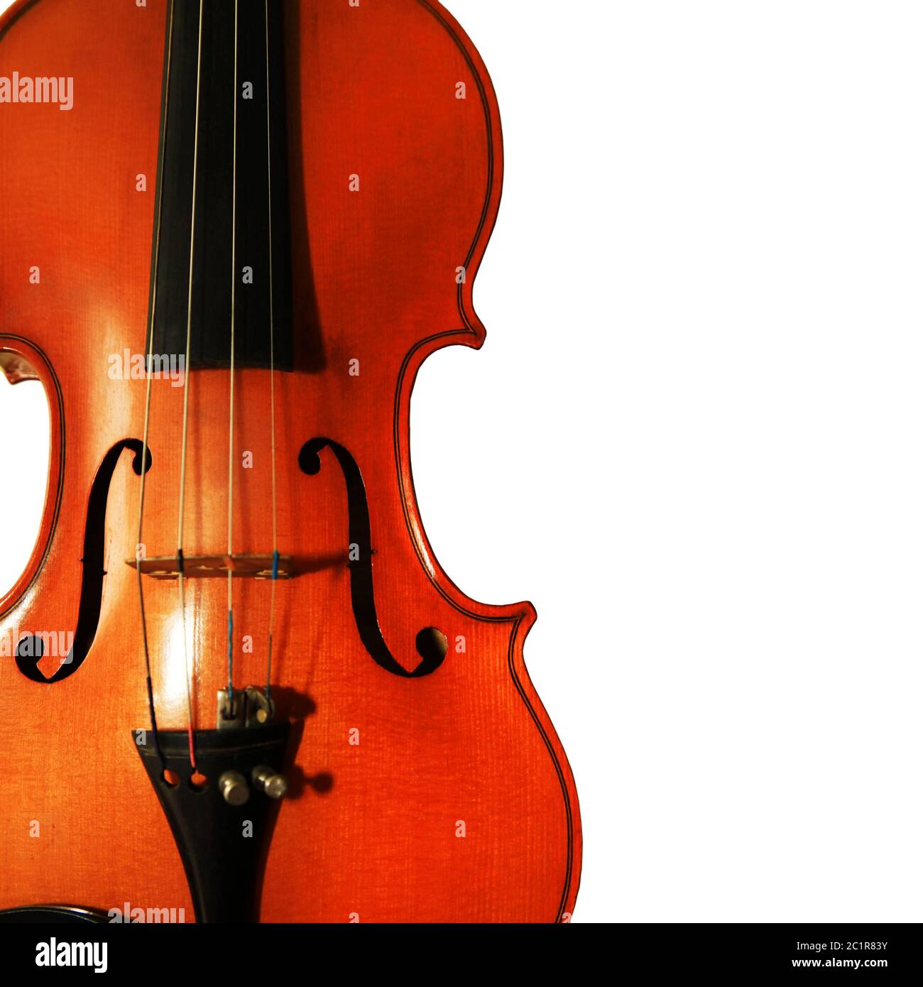 1937 old violin on the white background Stock Photo