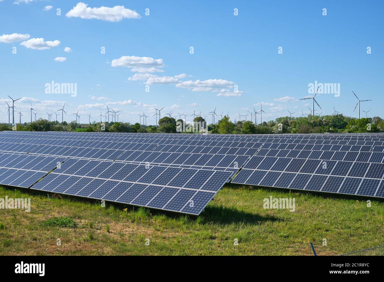 Solar cells and wind turbines hi-res stock photography and images - Alamy