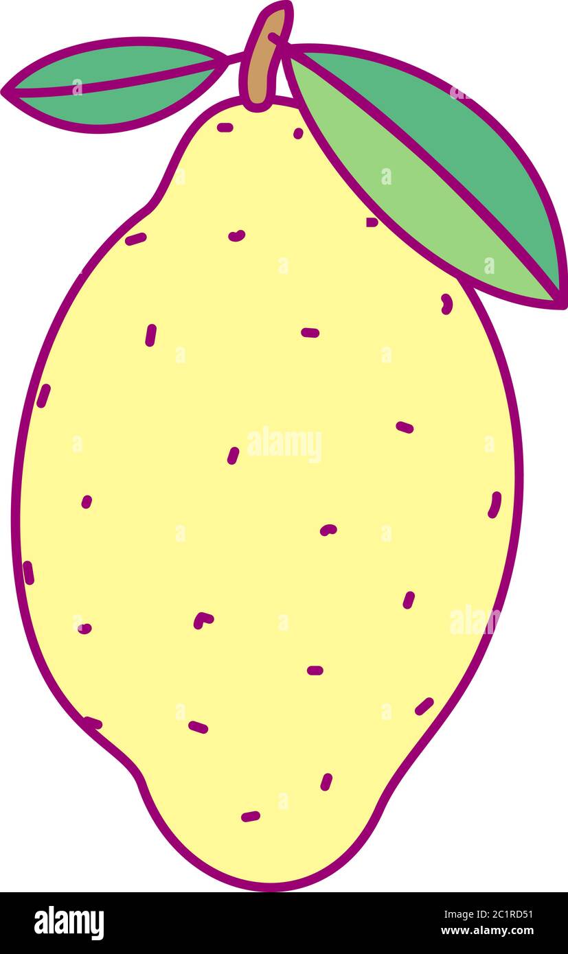vector cute drawn fruit clip art citrus Stock Vector