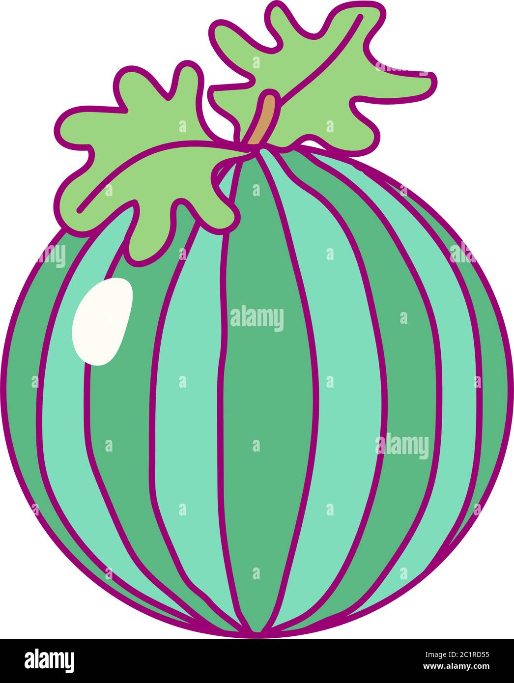 vector cute drawn fruit clip art watermelon Stock Vector