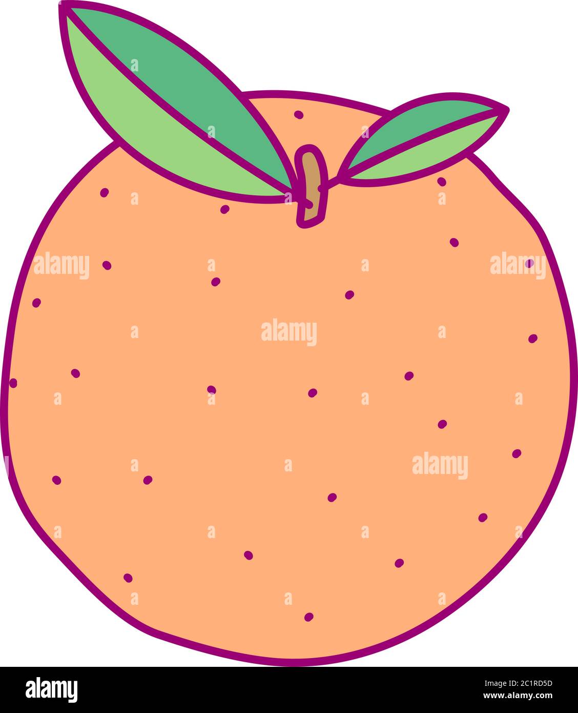 vector cute drawn fruit clip art citrus Stock Vector