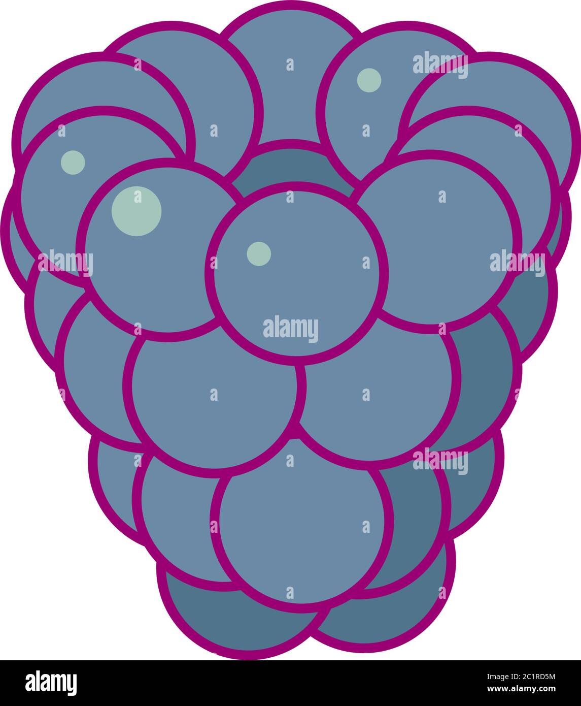 vector cute drawn fruit clip art blackberry Stock Vector