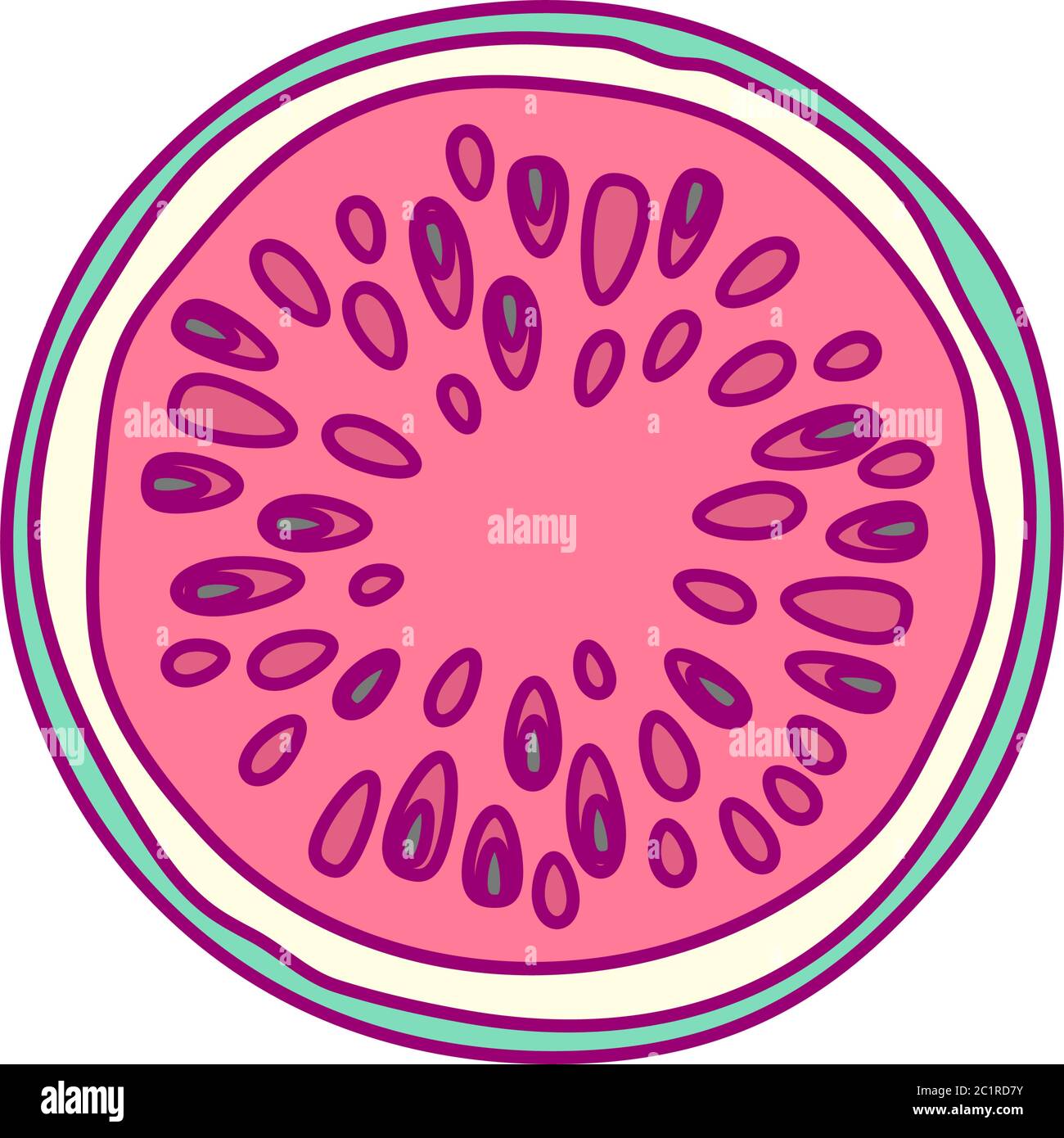 vector cute drawn fruit clip art watermelon Stock Vector