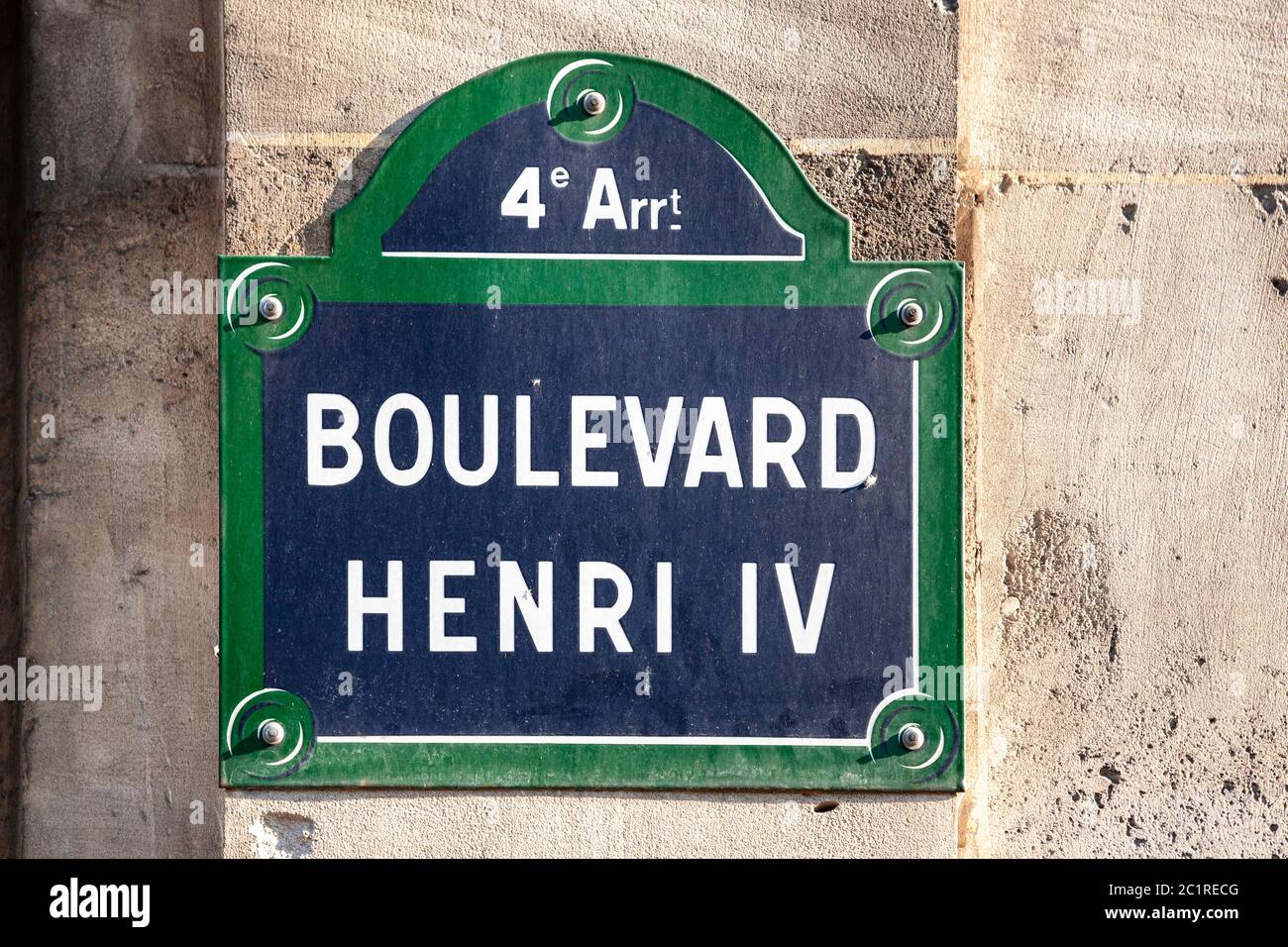 Boulevard Henri VI street sign, Paris, France Stock Photo