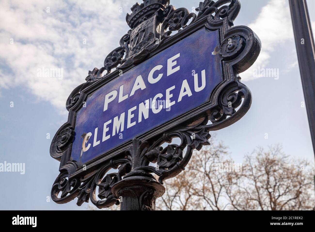 Place Clemenceau street sign, Paris, France Stock Photo