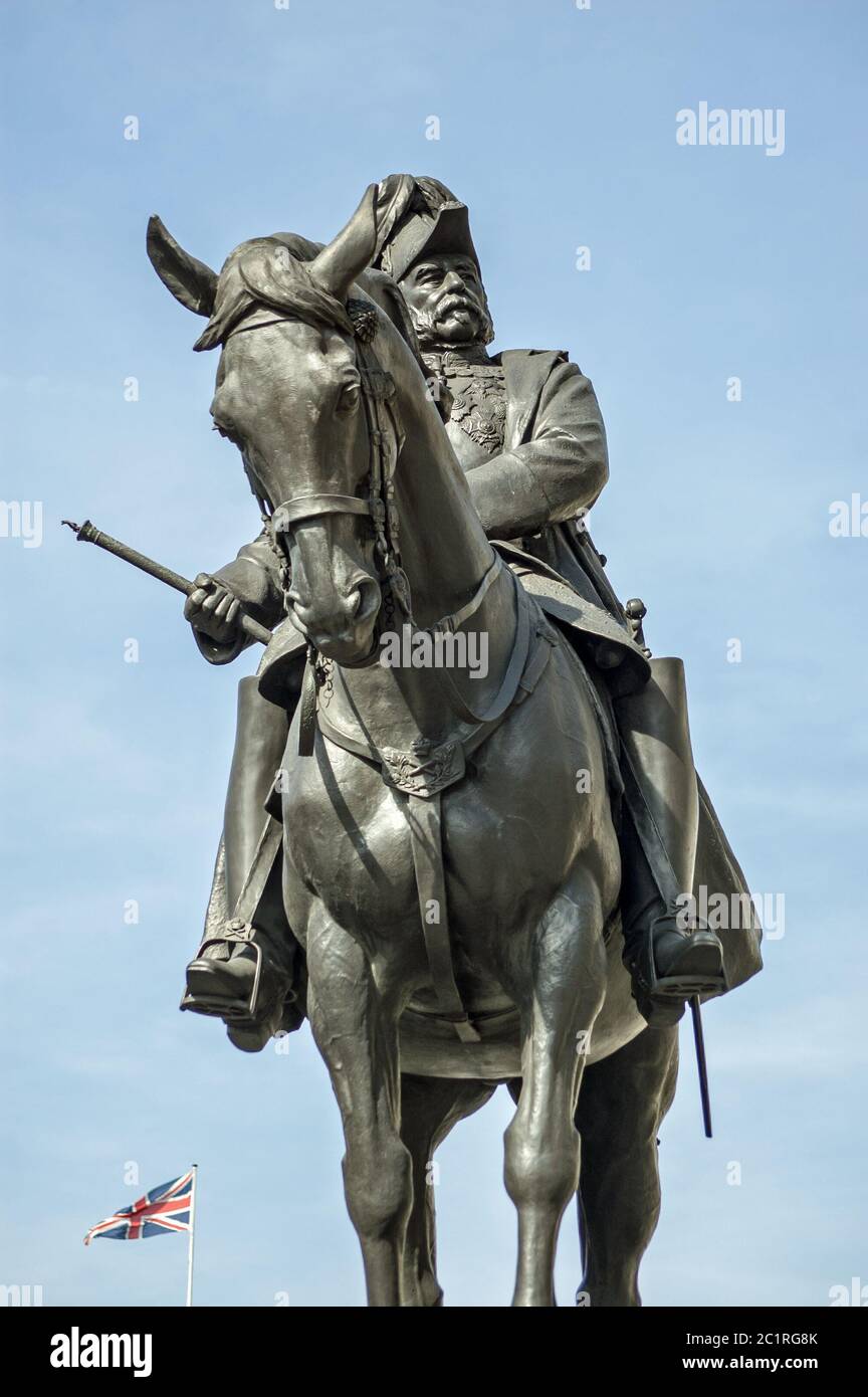 Prince George, Duke of Cambridge (1819 - 1904) . Monument at Horseguard's Parade, London. He was Commander in Chief of the British Army 1856 - 1895. P Stock Photo