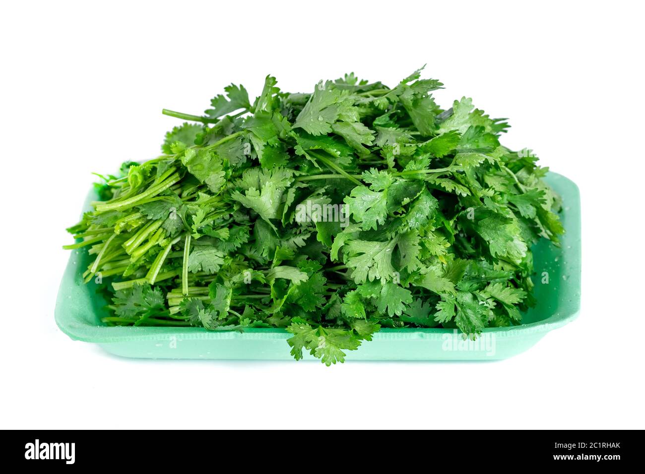 fresh coriander and parsley isolated on white background Stock Photo