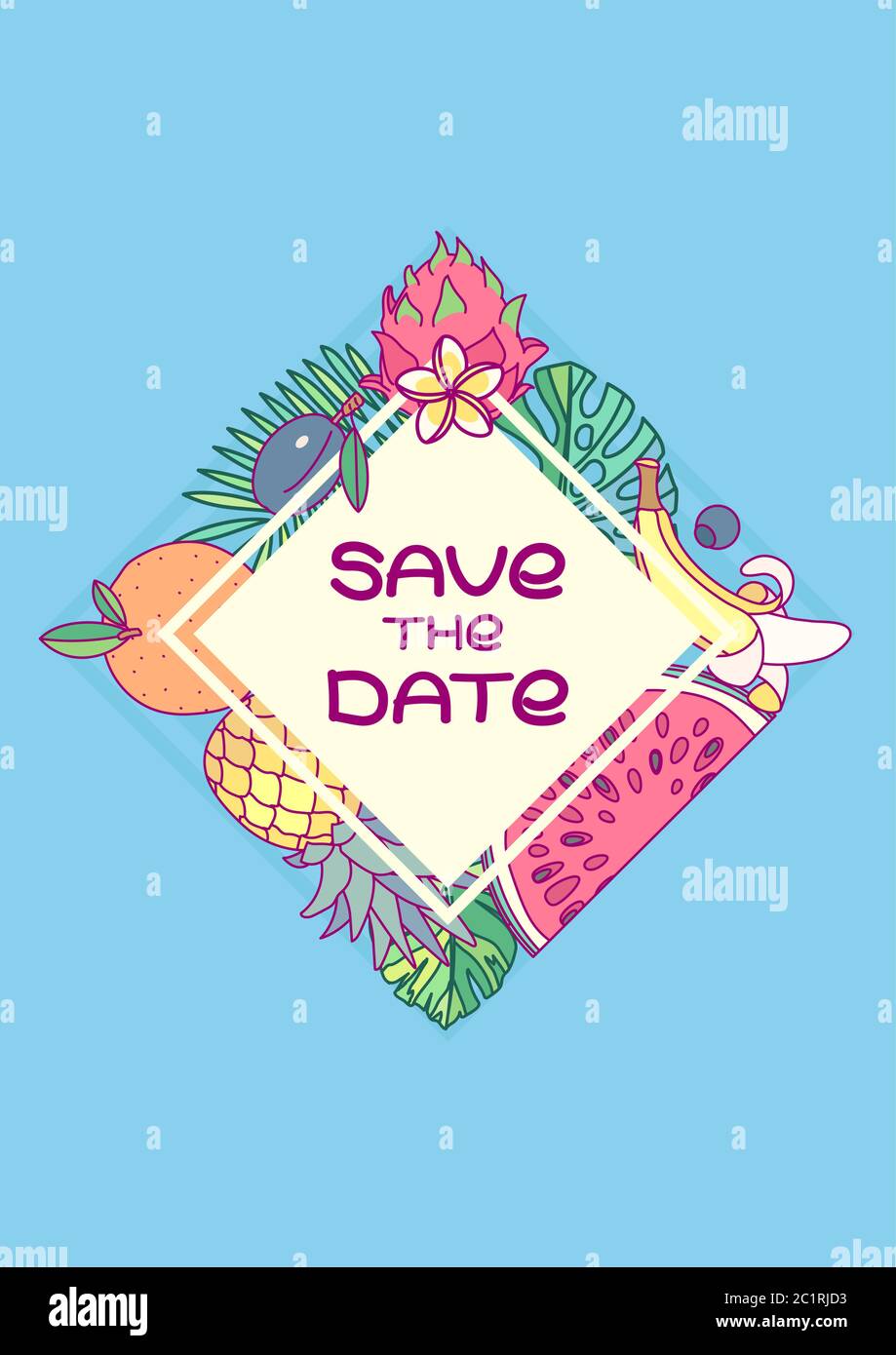 vector save the date invitation template concept Stock Vector