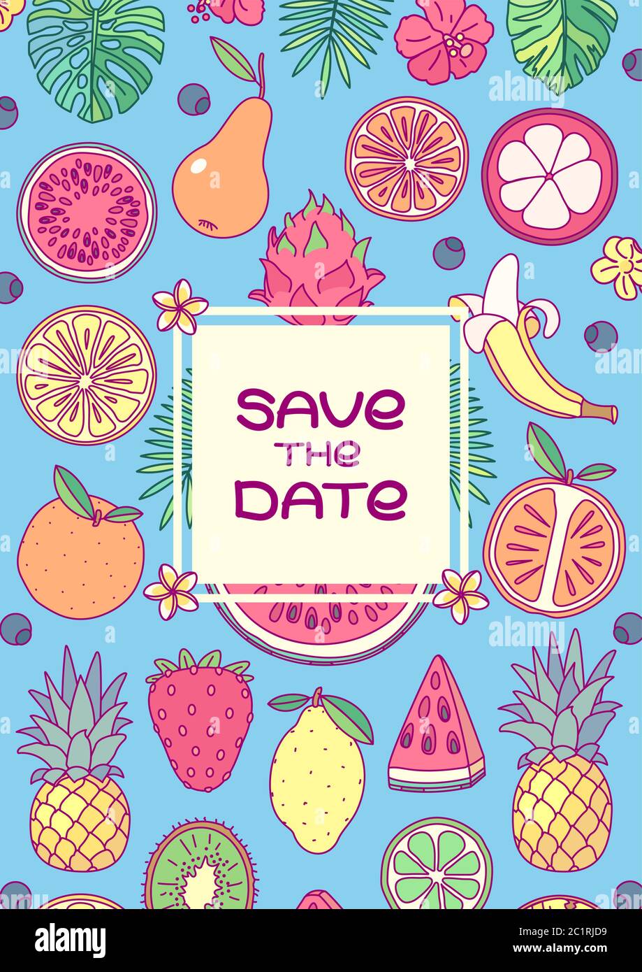 vector save the date invitation template concept Stock Vector