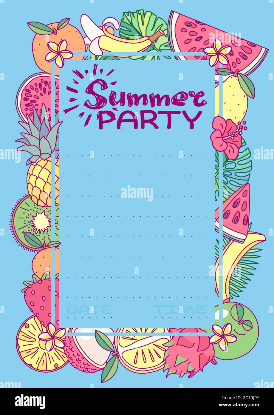 Vector Summer Party Invitation Template Clip Art Stock Vector Image 