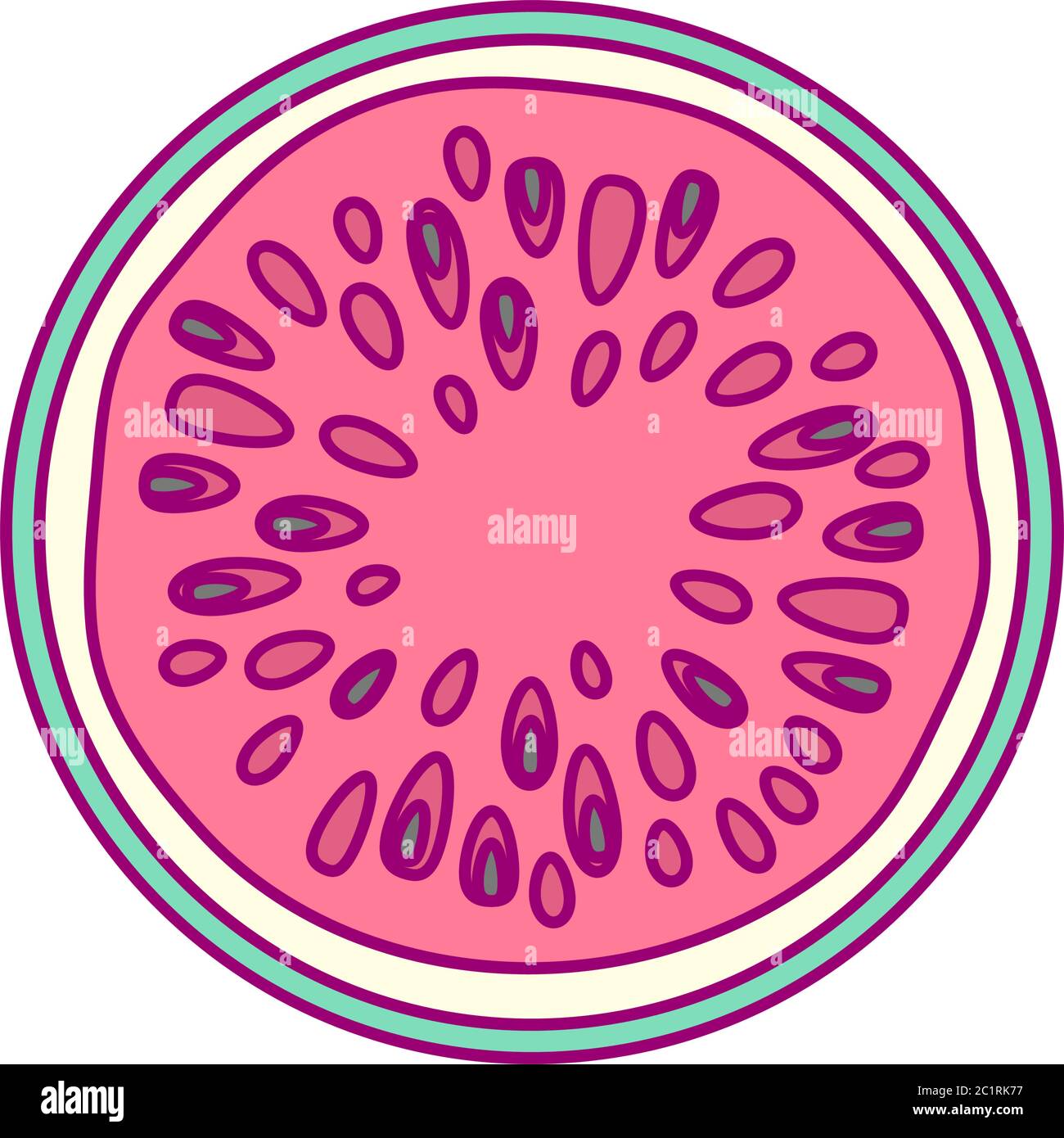 vector template round fruit. print for disposable tableware Stock Vector