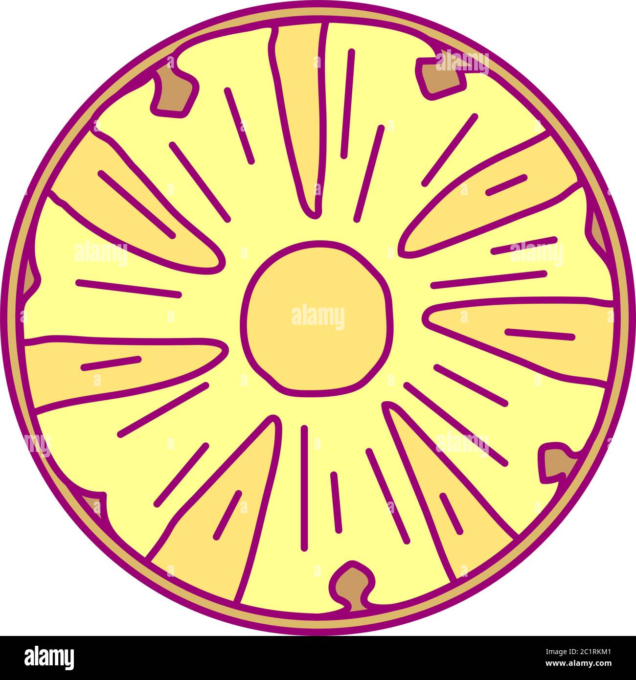 vector template round fruit. print for disposable tableware Stock Vector