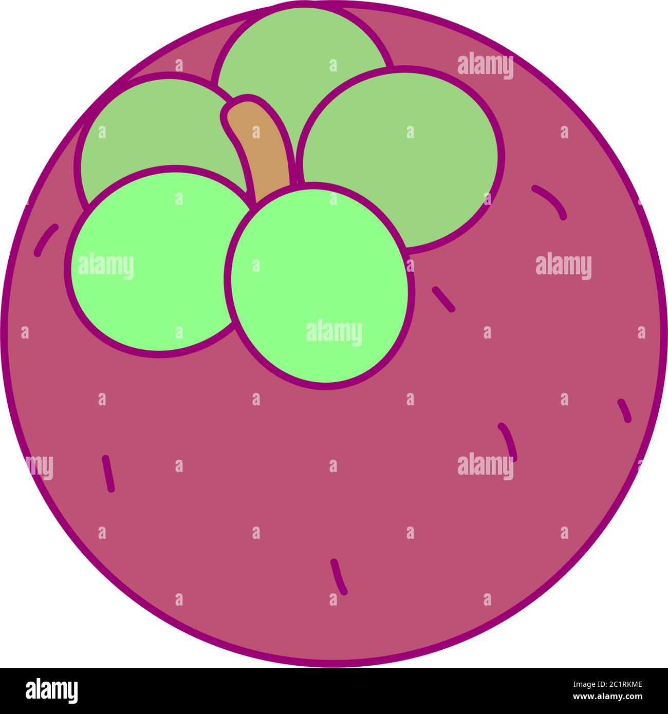 vector template round fruit. print for disposable tableware Stock Vector