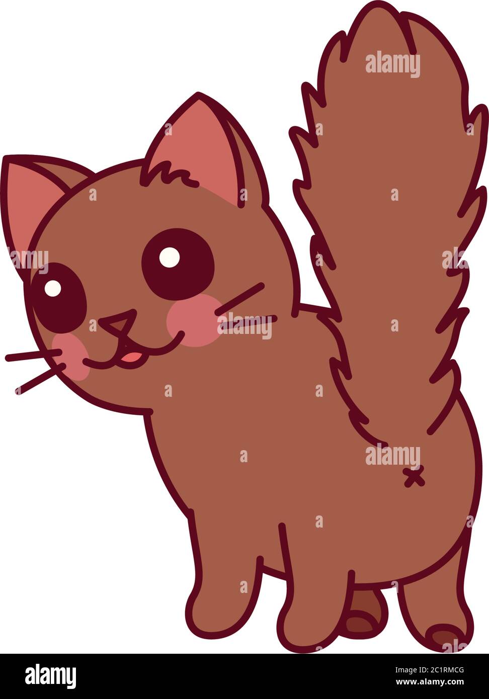 vector cute cartoon little cat. cartoon character Stock Vector Image