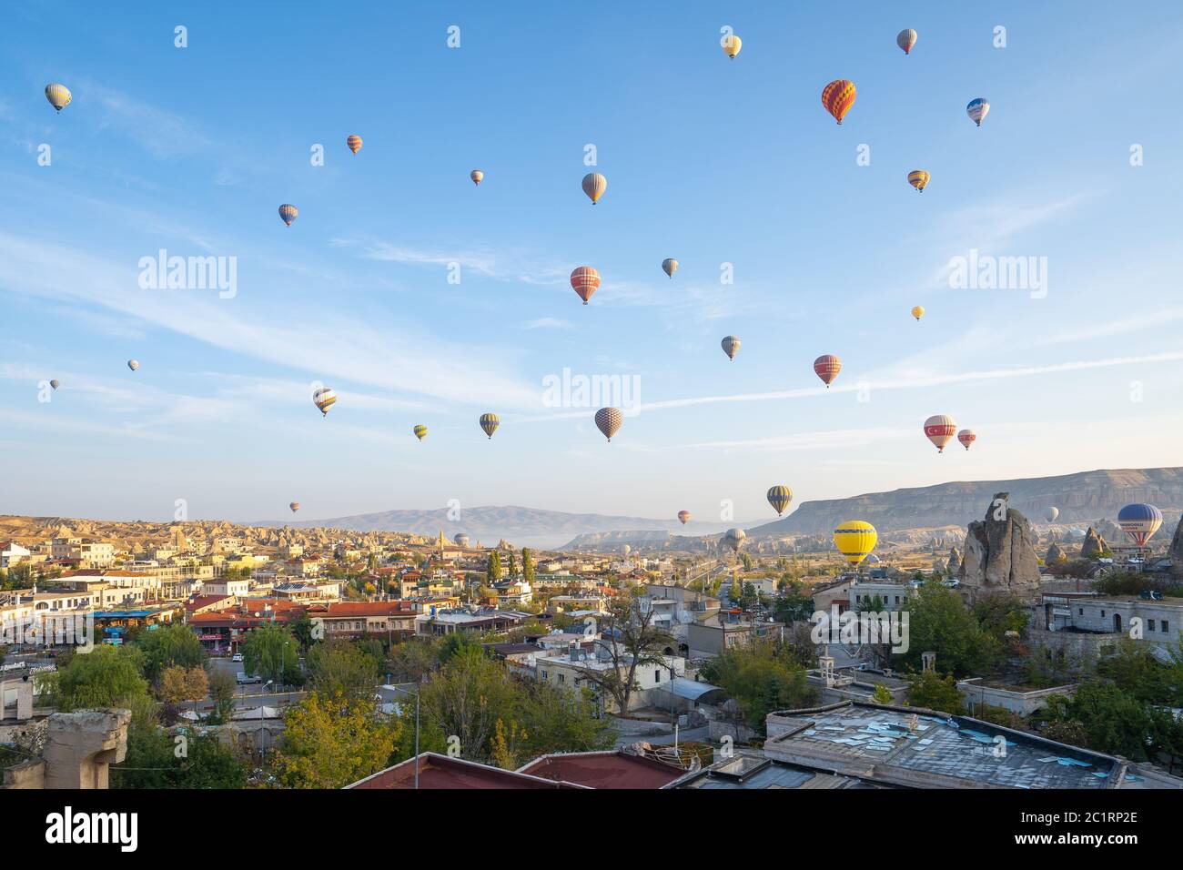 Hot air balloon are riding in Cappadocia, Turkey Stock Photo