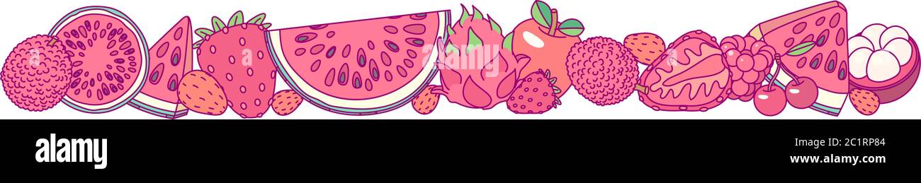 vector fruit panorama border frame clip art Stock Vector
