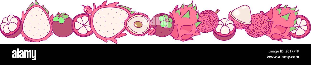 vector fruit panorama border frame clip art Stock Vector