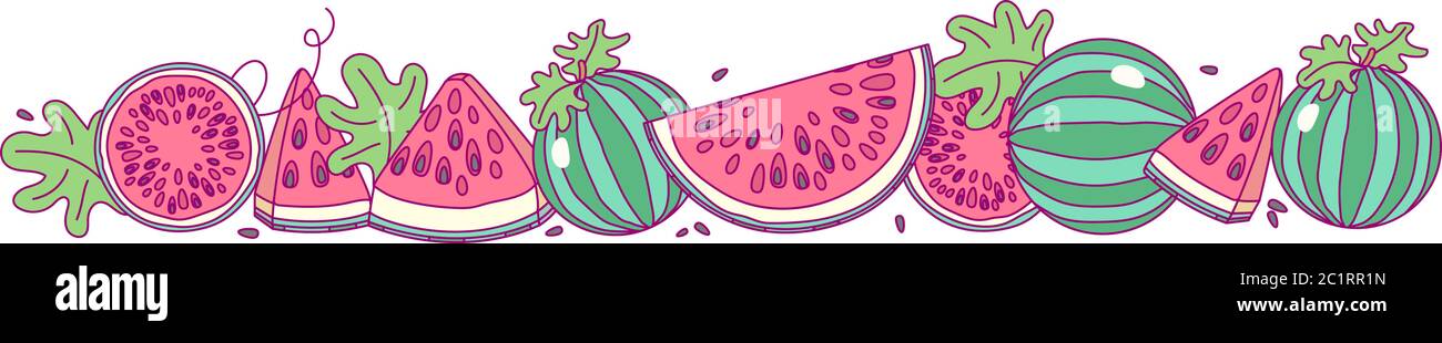 vector fruit panorama border frame clip art Stock Vector