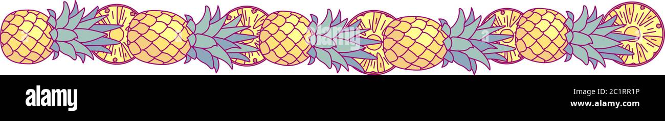 vector fruit panorama border frame clip art Stock Vector