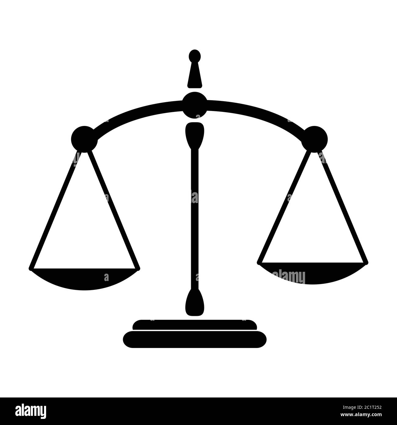 Justice Scale Balance Old and Ancient. Black and white illustration