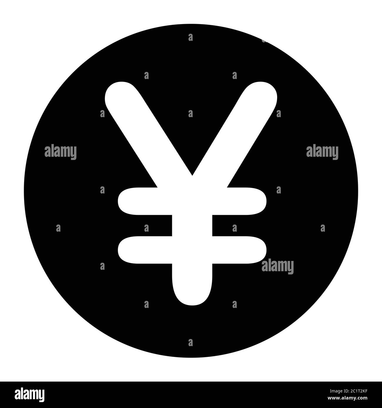 JPY Japanese Yen Symbol Sign. Black Illustration Isolated on a White Background. EPS Vector Stock Vector