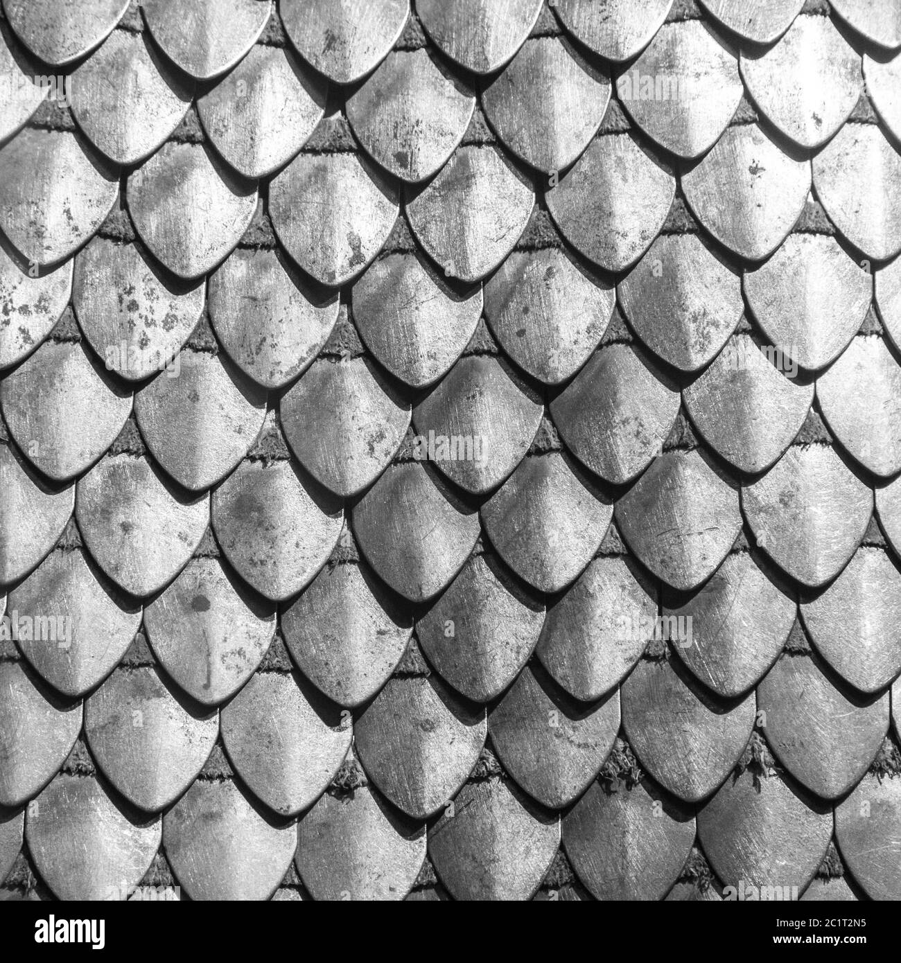 Chain armour element made of the steel plates Stock Photo