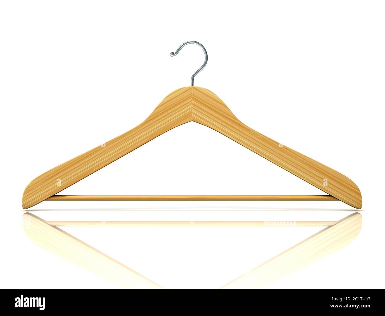 Wooden clothes hangers, 3D Stock Photo