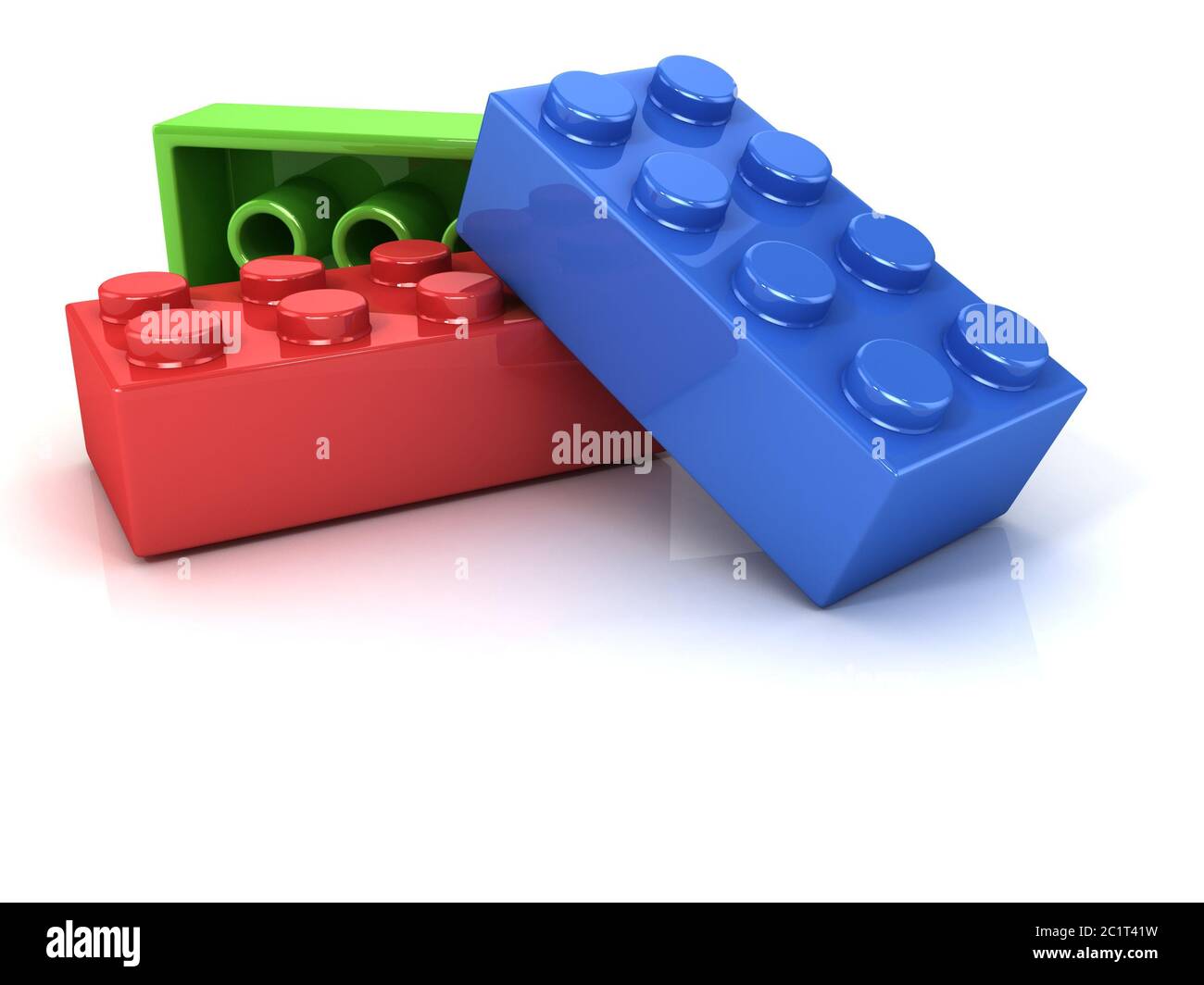 Plastic building blocks, children toy Stock Photo