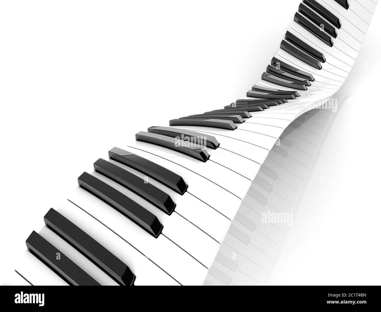 Wavy abstract piano keyboard Stock Photo