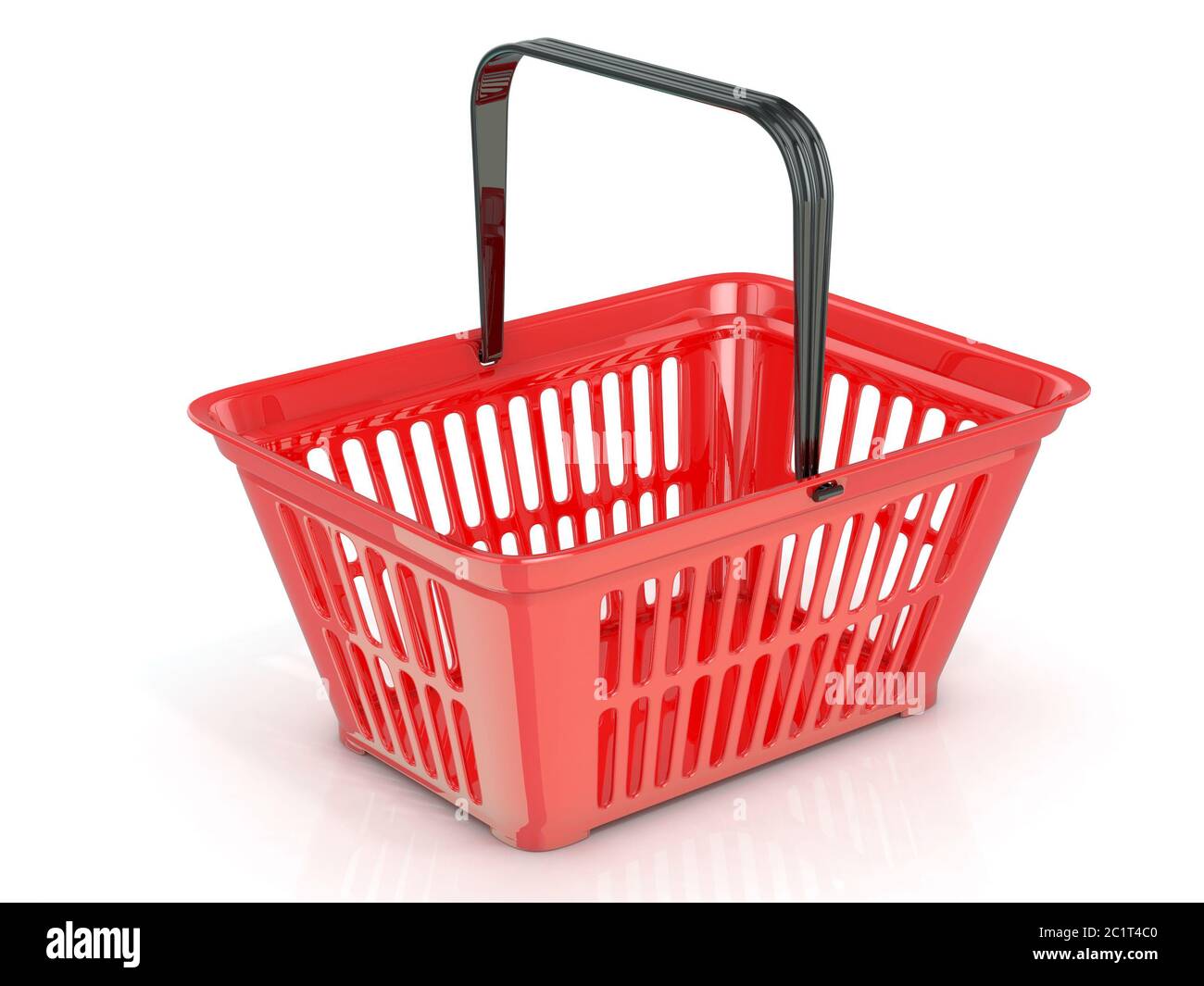 Red shopping basket, side view. 3D Stock Photo Alamy