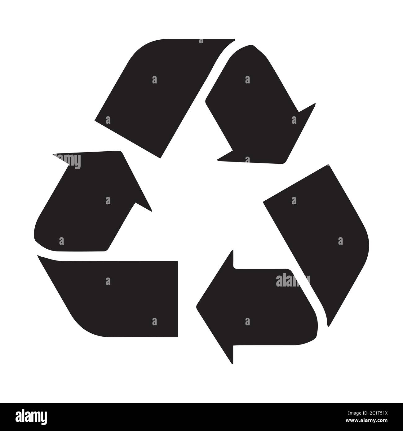 Recycling Icon Logo Sign. Go Green Environment.  Black Illustration Isolated on a White Background. EPS Vector Stock Vector
