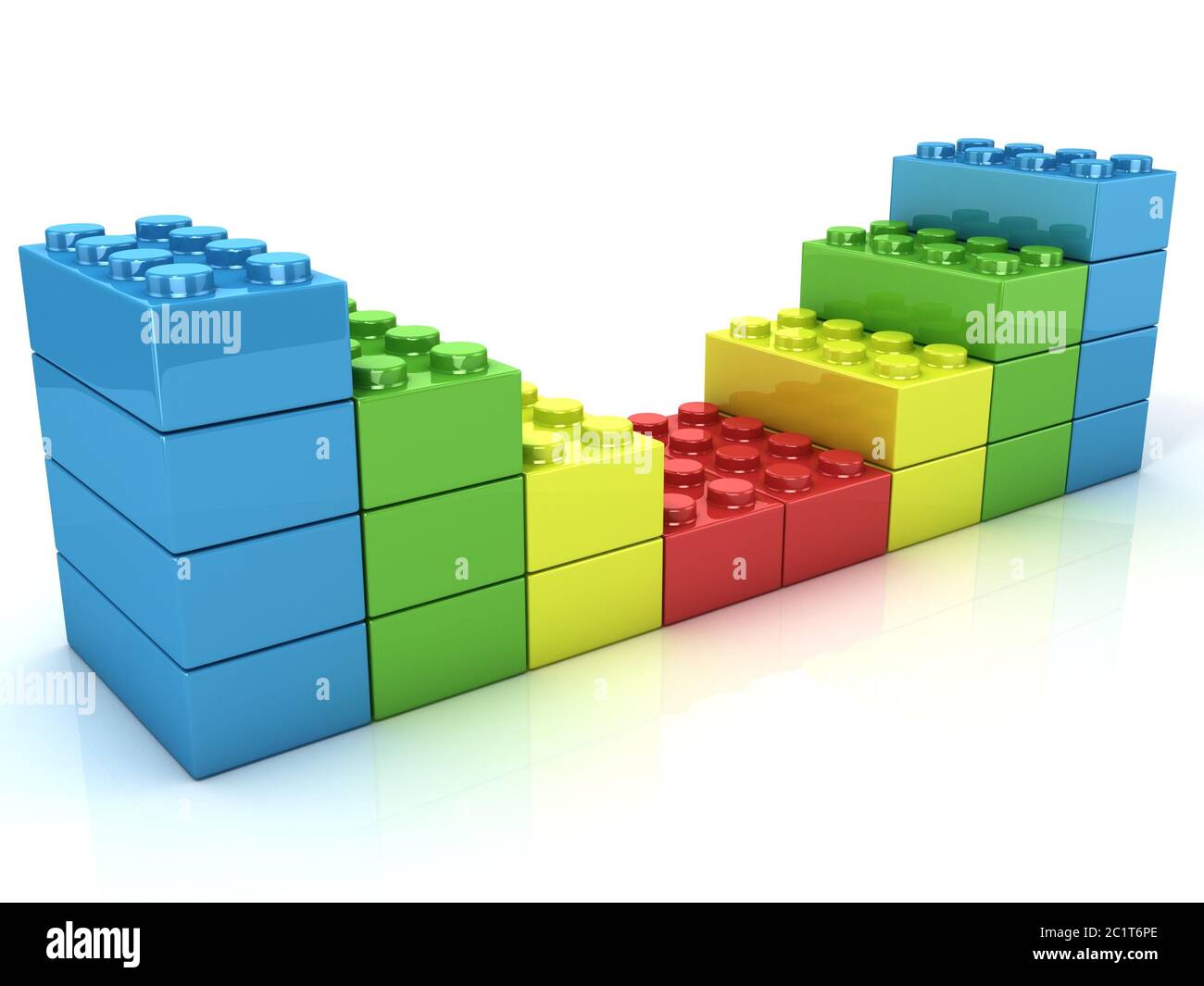 Plastic building blocks forming wall, children toy Stock Photo - Alamy