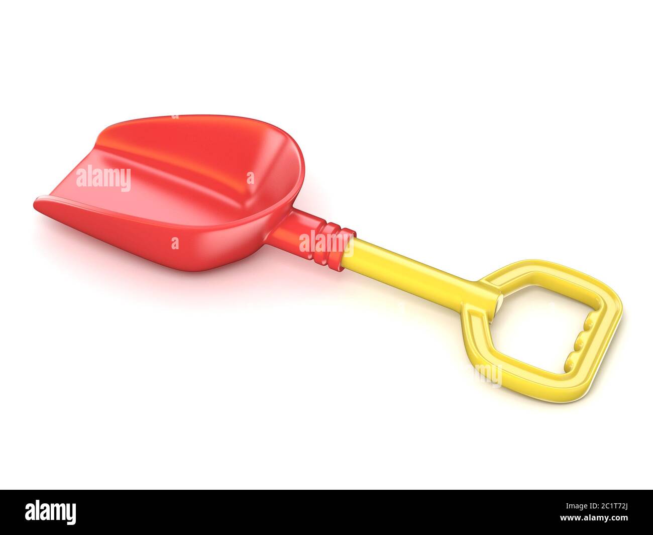 Red and yellow plastic toy shovel. 3D Stock Photo Alamy