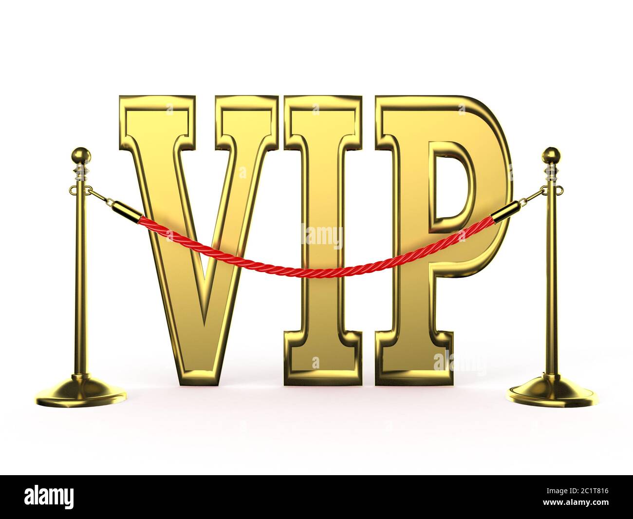 Velvet rope barrier, with golden VIP sign. 3D Stock Photo - Alamy