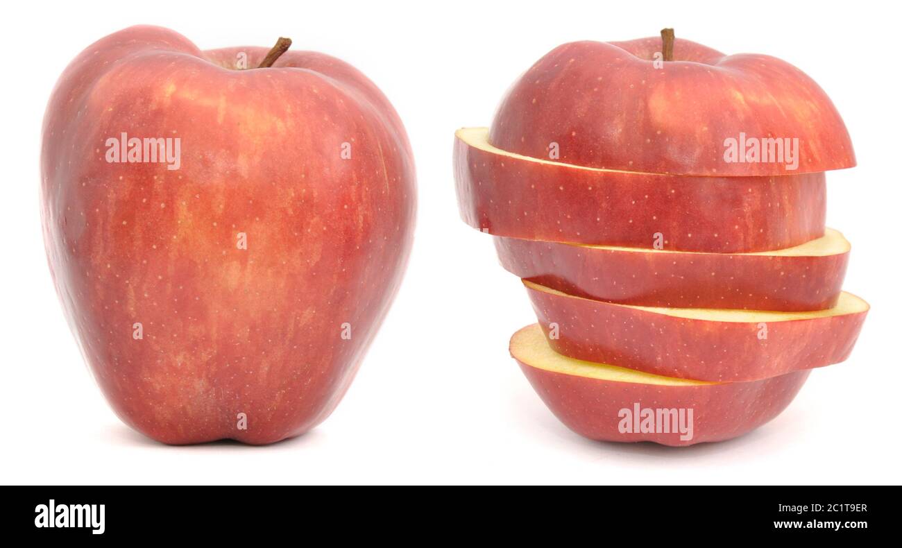 Red sliced apple Stock Photo