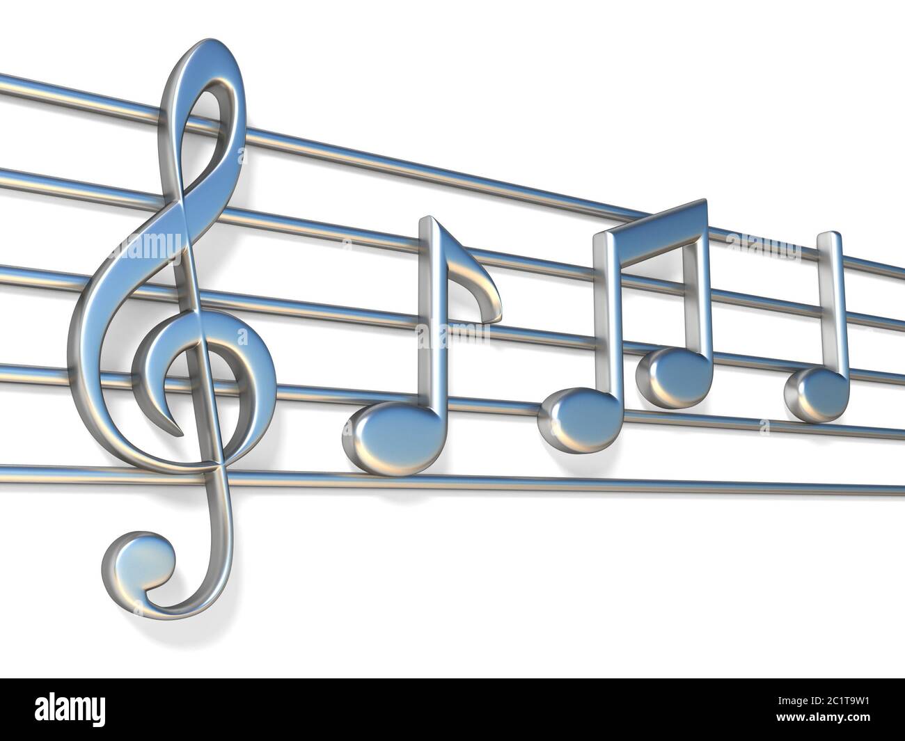 Music notes on staff lines 3D Stock Photo Alamy