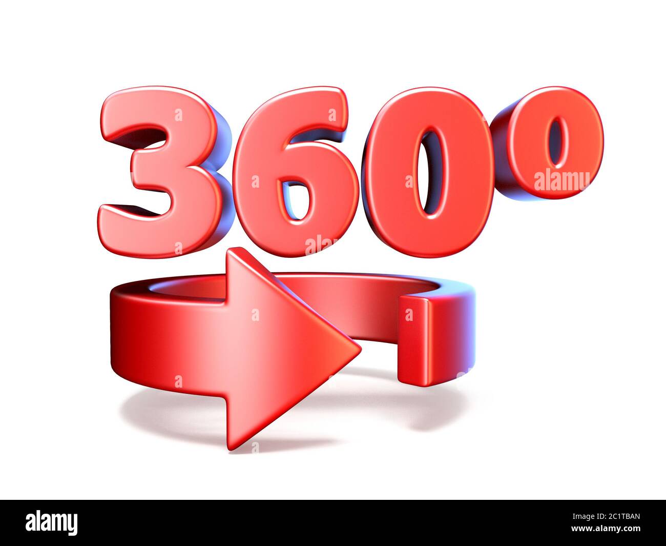 360 degrees view horizontal arrow 3D Stock Photo