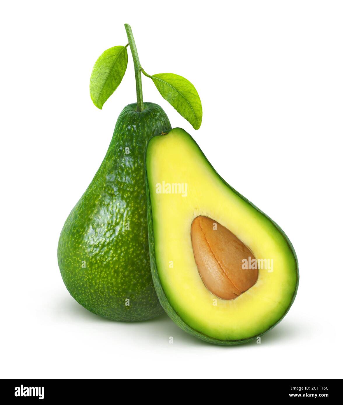 Avocado isolated on white background with clipping path Stock Photo