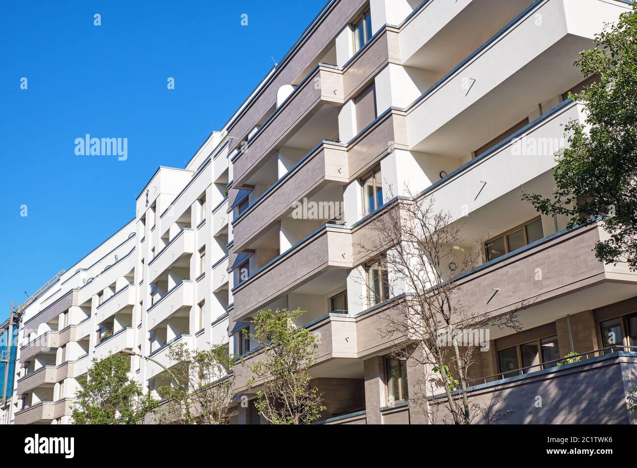 Front of new apartment buildings seen in Berlin, Germany Stock Photo ...