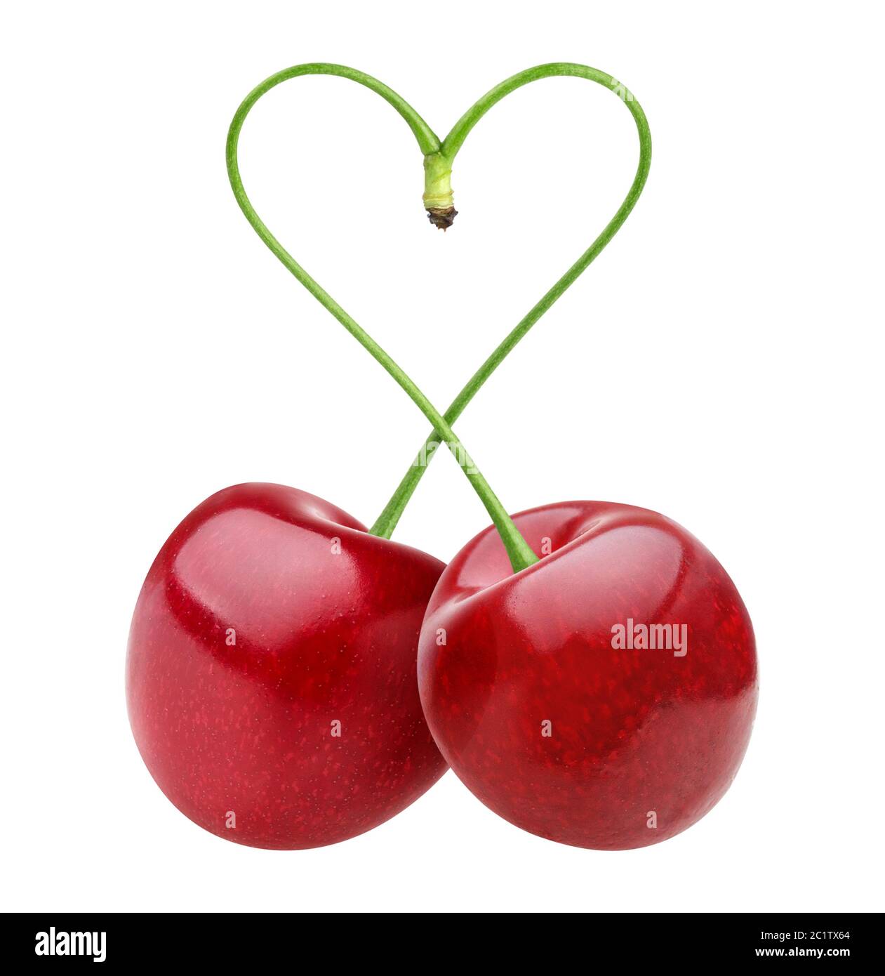 Premium Vector  Two cherries in the shape of a heart