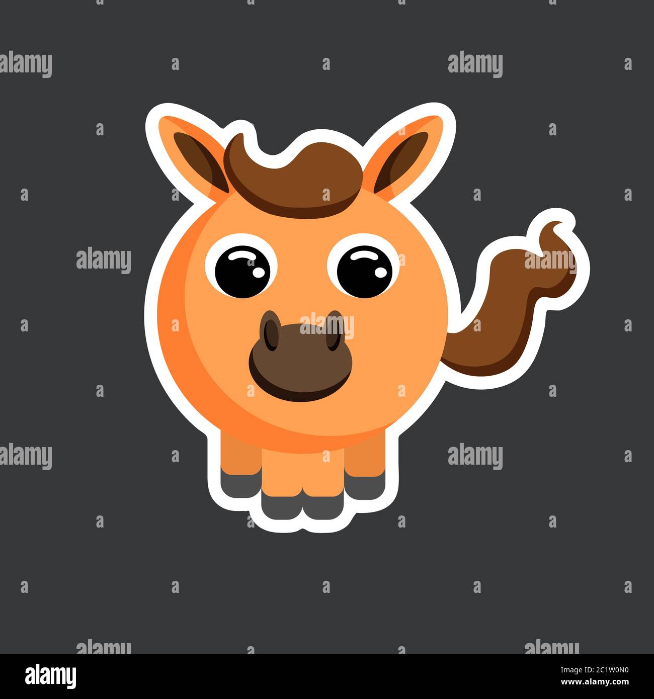 cute horse sticker template in flat vector style Stock Vector Image ...