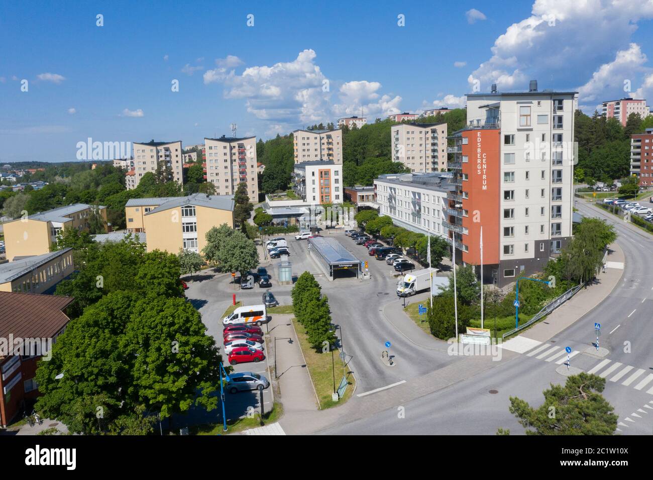 View of Edsberg city center. Stock Photo