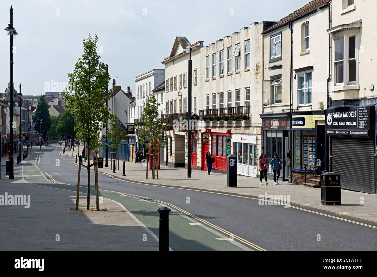 Pedestrians on Hall Gate, Doncaster, South Yorkshire, England UK Stock